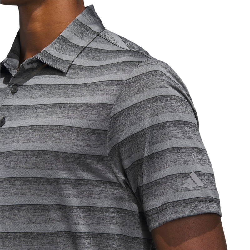 Adidas Two-Colour Striped Golf Polo - Mens