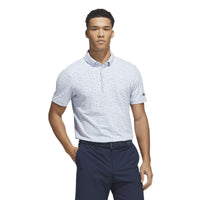 Adidas Ultimate365+ Climacool Butterspun Break Out Print Polo Shirt - Crystal Sky