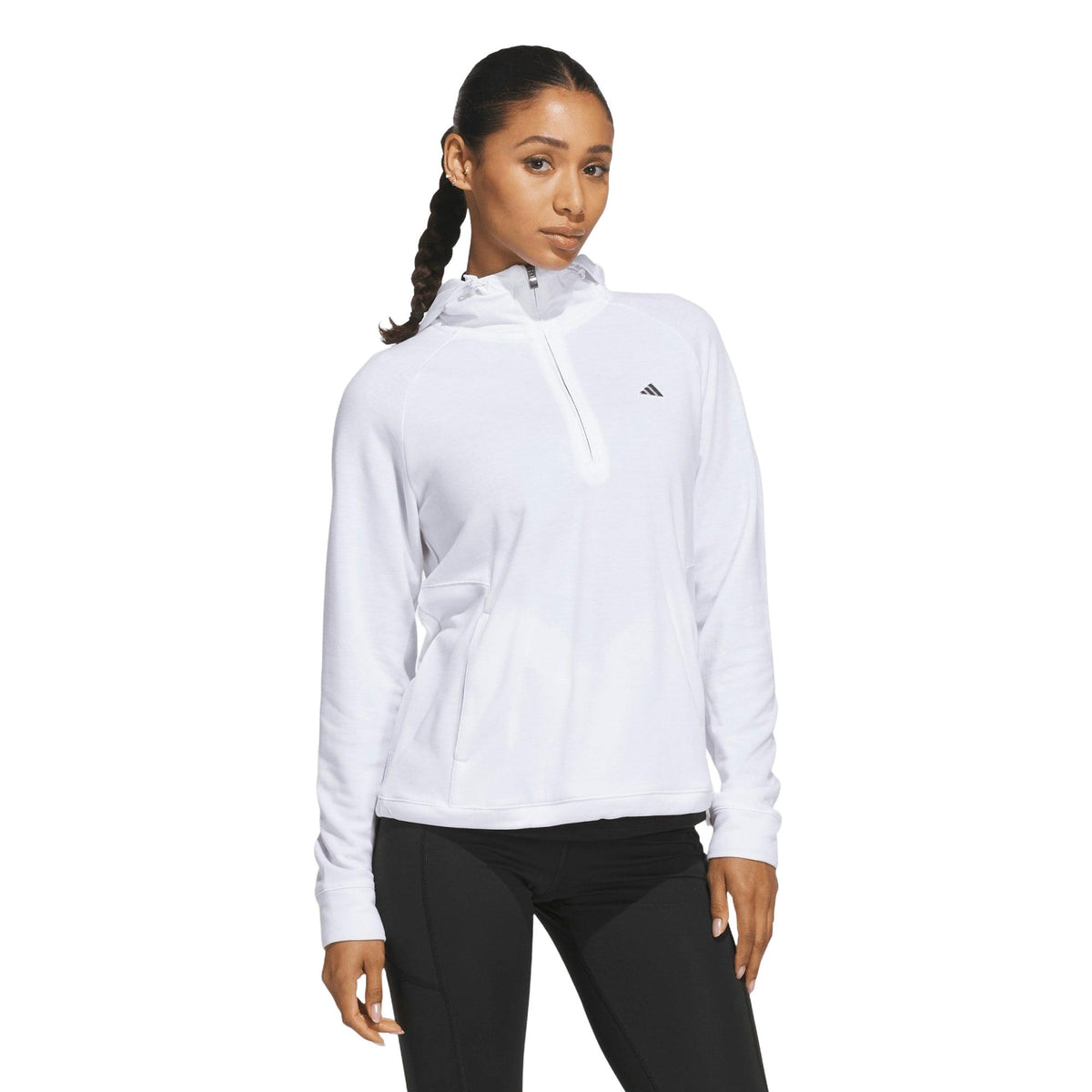 Adidas Ultimate365+ Course Control Hybrid Quarter-Zip Hoodie Jacket - White