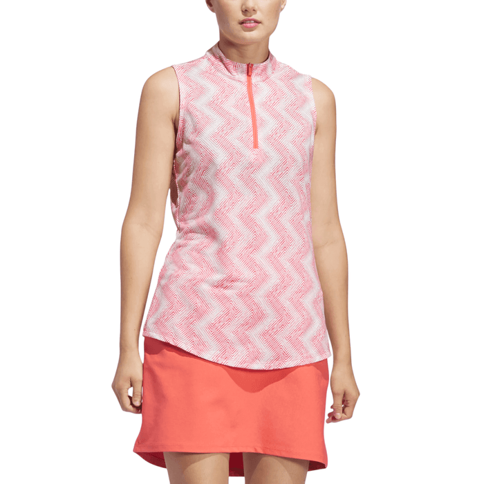 Adidas Ultimate365 Ottoman Printed Golf Sleeveless Polo - Womens