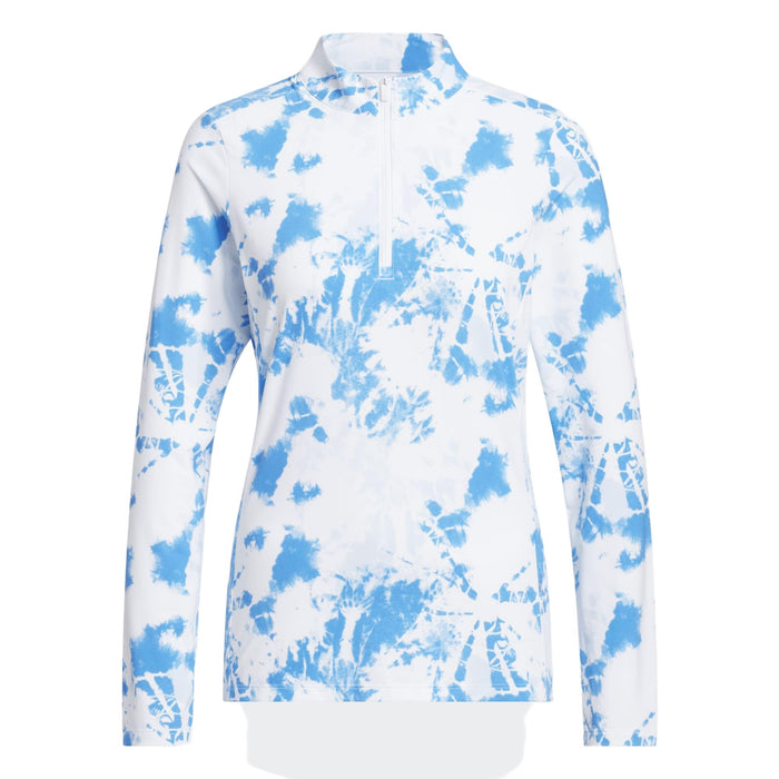 Adidas Ultimate365 Printed Quarter-Zip Mock Polo Shirt