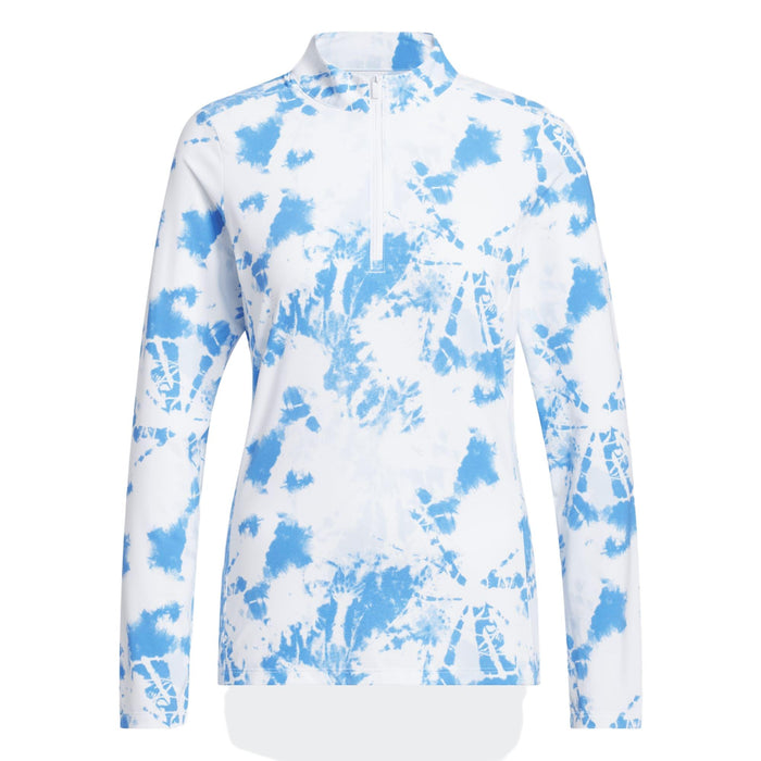 Adidas Ultimate365 Printed Quarter-Zip Mock Polo Shirt