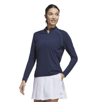 Adidas Ultimate365 Solid Quarter-Zip Mock Polo Shirt