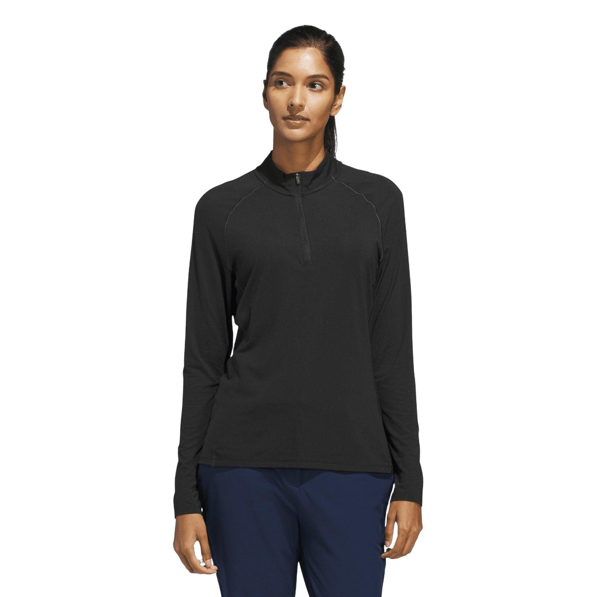 Adidas Ultimate365 Solid Quarter-Zip Mock Polo Shirt