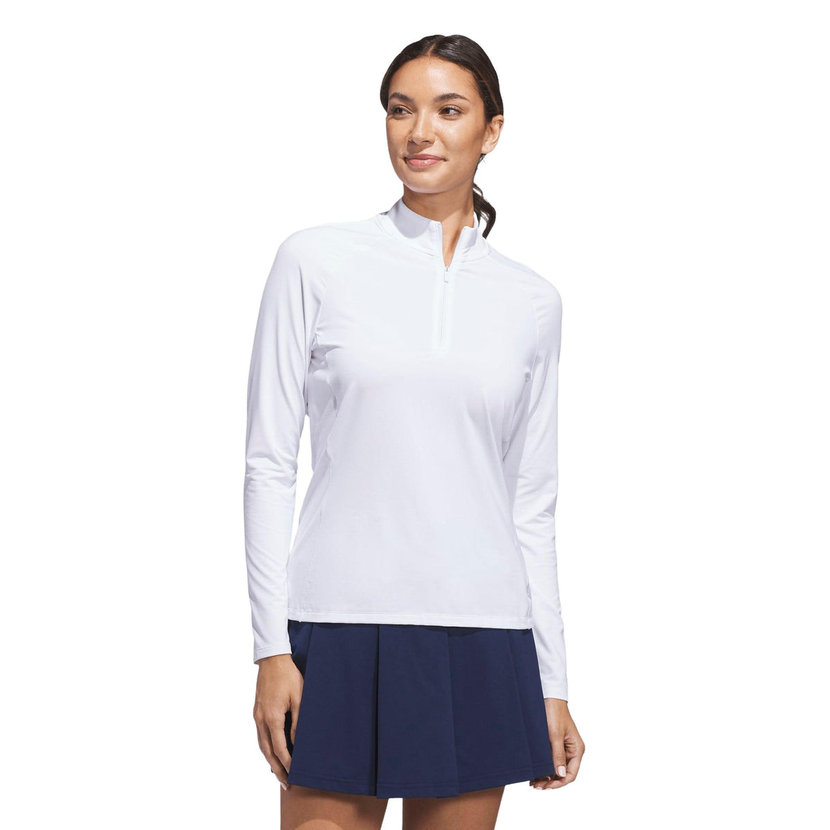 Adidas Ultimate365 Solid Quarter-Zip Mock Polo Shirt