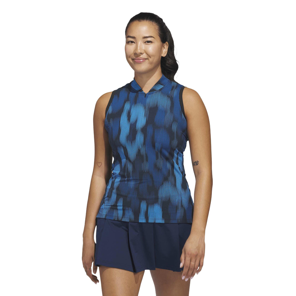 Adidas Ultimate365 Tour Printed Sleeveless Polo Shirt