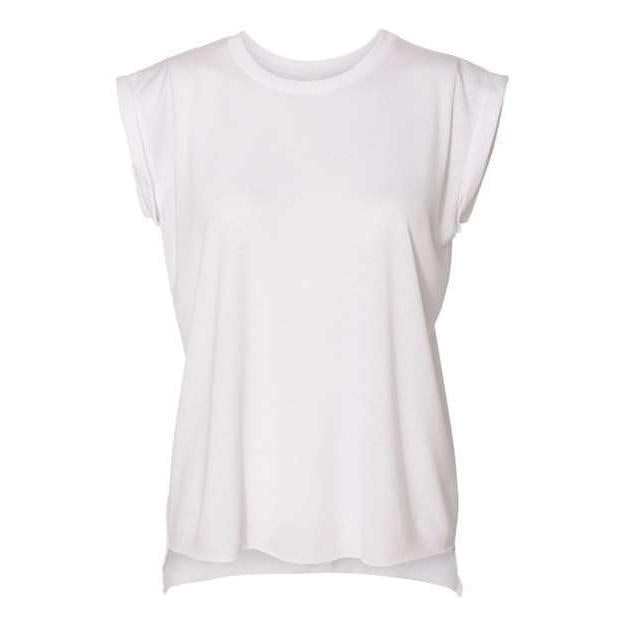 BELLA + CANVAS Women’ Flowy Rolled Cuffs Muscle Tee