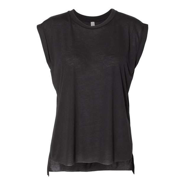 BELLA + CANVAS Women’ Flowy Rolled Cuffs Muscle Tee