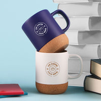 Custom Logo Evora Cork Ceramic Mug with Lid 325 ML
