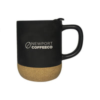 Custom Logo Evora Cork Ceramic Mug with Lid 325 ML