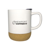 Custom Logo Evora Cork Ceramic Mug with Lid 325 ML