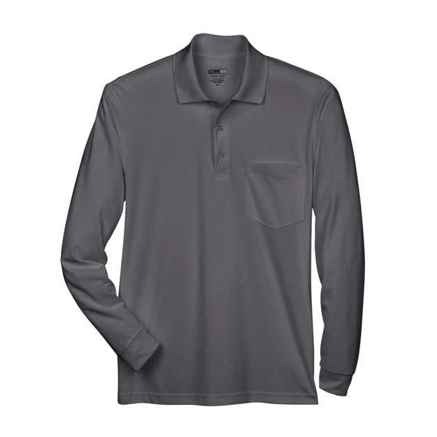 CORE365 Men's Pinnacle Performance Long Sleeve Piqué Polo with Pocket