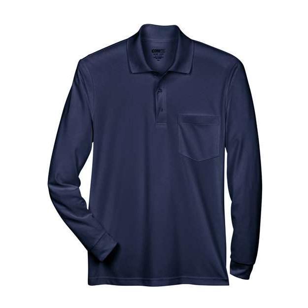 CORE365 Men's Pinnacle Performance Long Sleeve Piqué Polo with Pocket