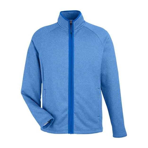 CORE365 Men's Venture Heathered Stripe Full-Zip Jacket