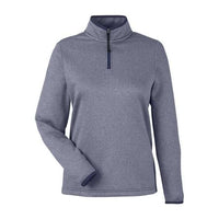 CORE365 Women's Venture Heathered Stripe Quarter-Zip Pullover