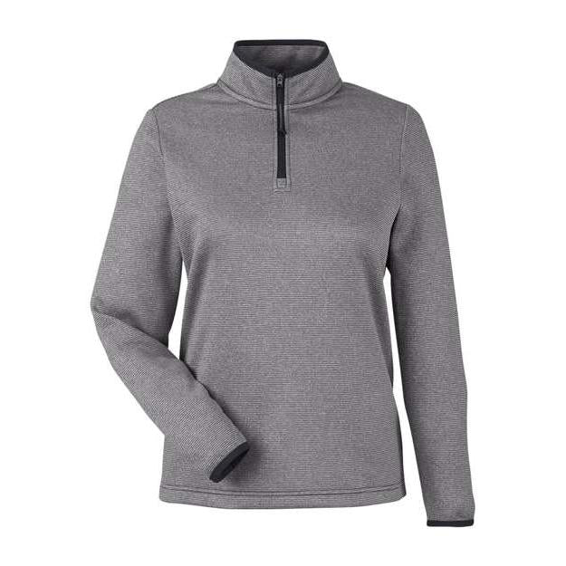 CORE365 Women's Venture Heathered Stripe Quarter-Zip Pullover