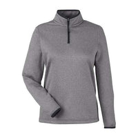 CORE365 Women's Venture Heathered Stripe Quarter-Zip Pullover