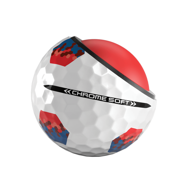 Callaway Chrome Soft Red And Blue TruTrack Golf Balls - One Dozen