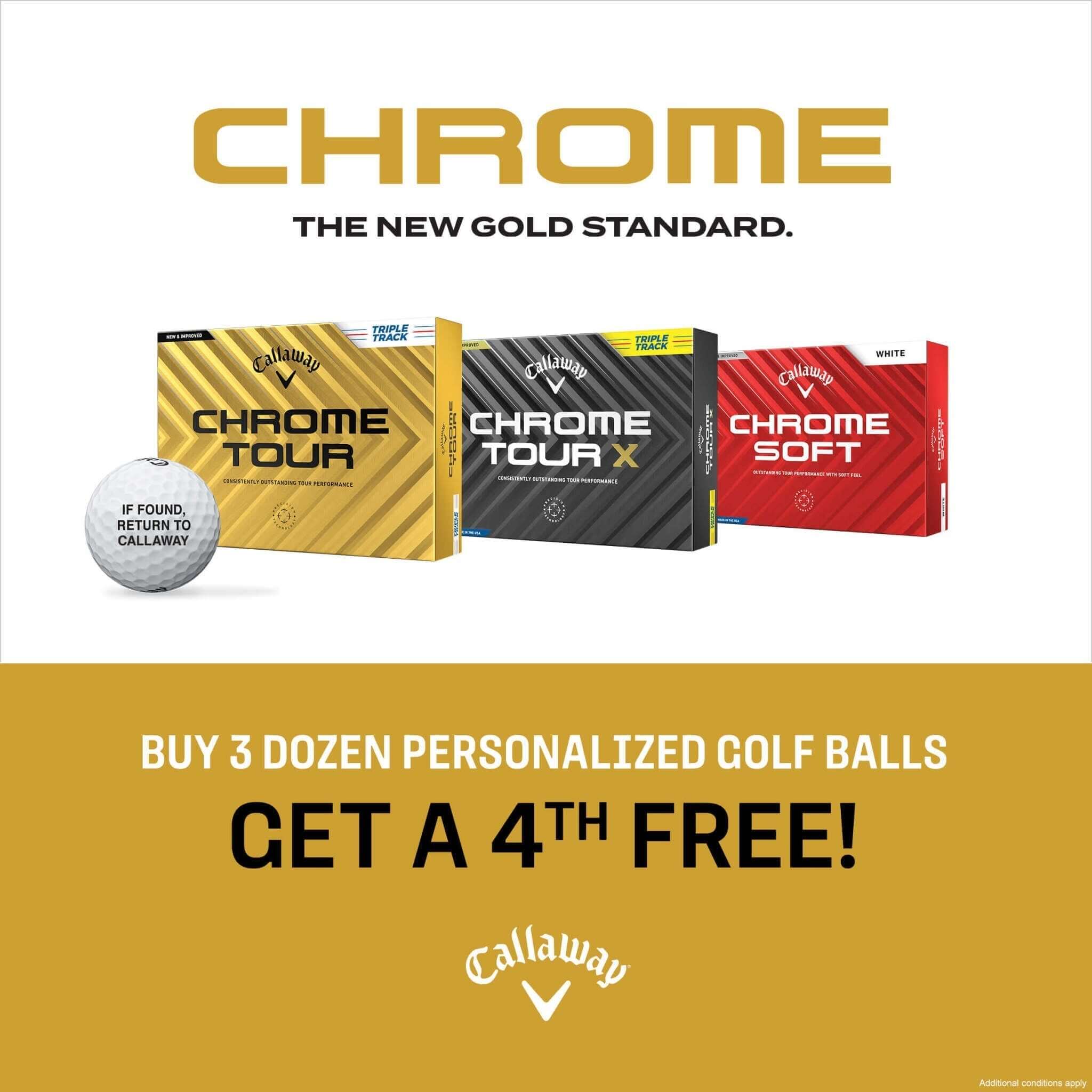 Callaway Chrome Soft Triple Track - Buy 3 Get 1 Dozen Free - Free  Personalization