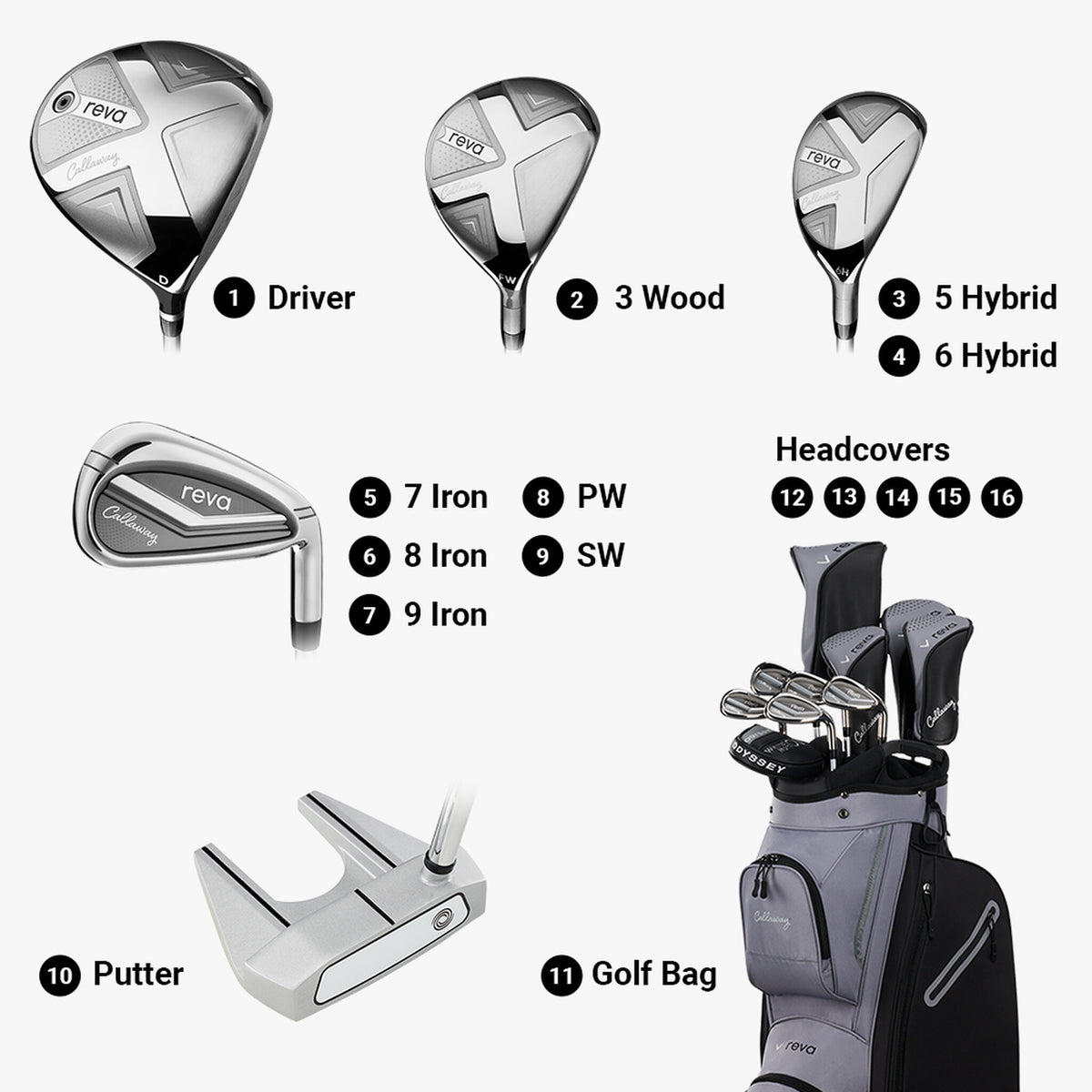 Callaway Women's REVA 11-Piece Stand Bag Complete Set