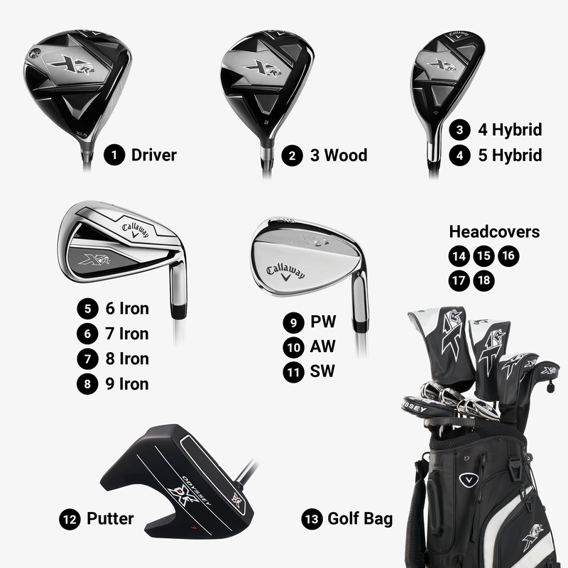 Callaway XR 13 Piece Package Set - Graphite - Mens