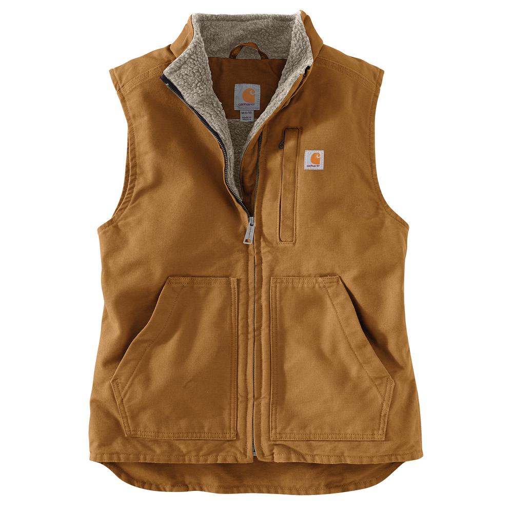 Carhartt Women's Loose Fit Washed Duck Sherpa Lined Mock Neck Vest