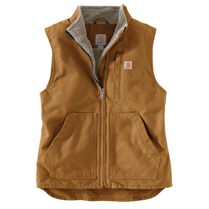 Carhartt Women's Loose Fit Washed Duck Sherpa Lined Mock Neck Vest