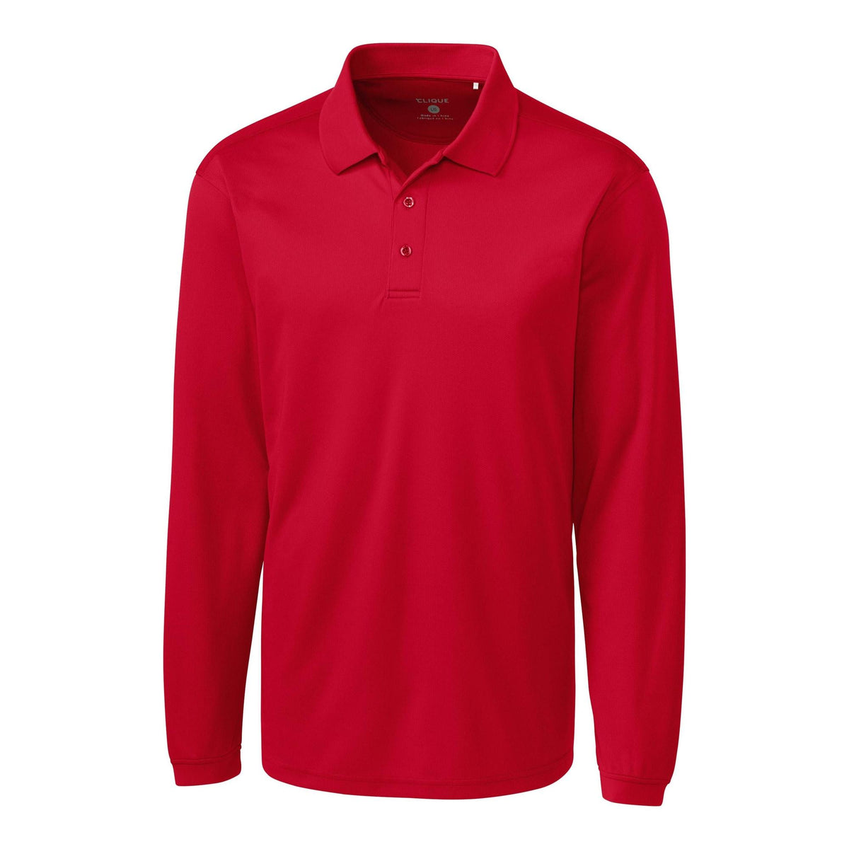 Clique Ice Pique Tech Mens Long Sleeve Polo