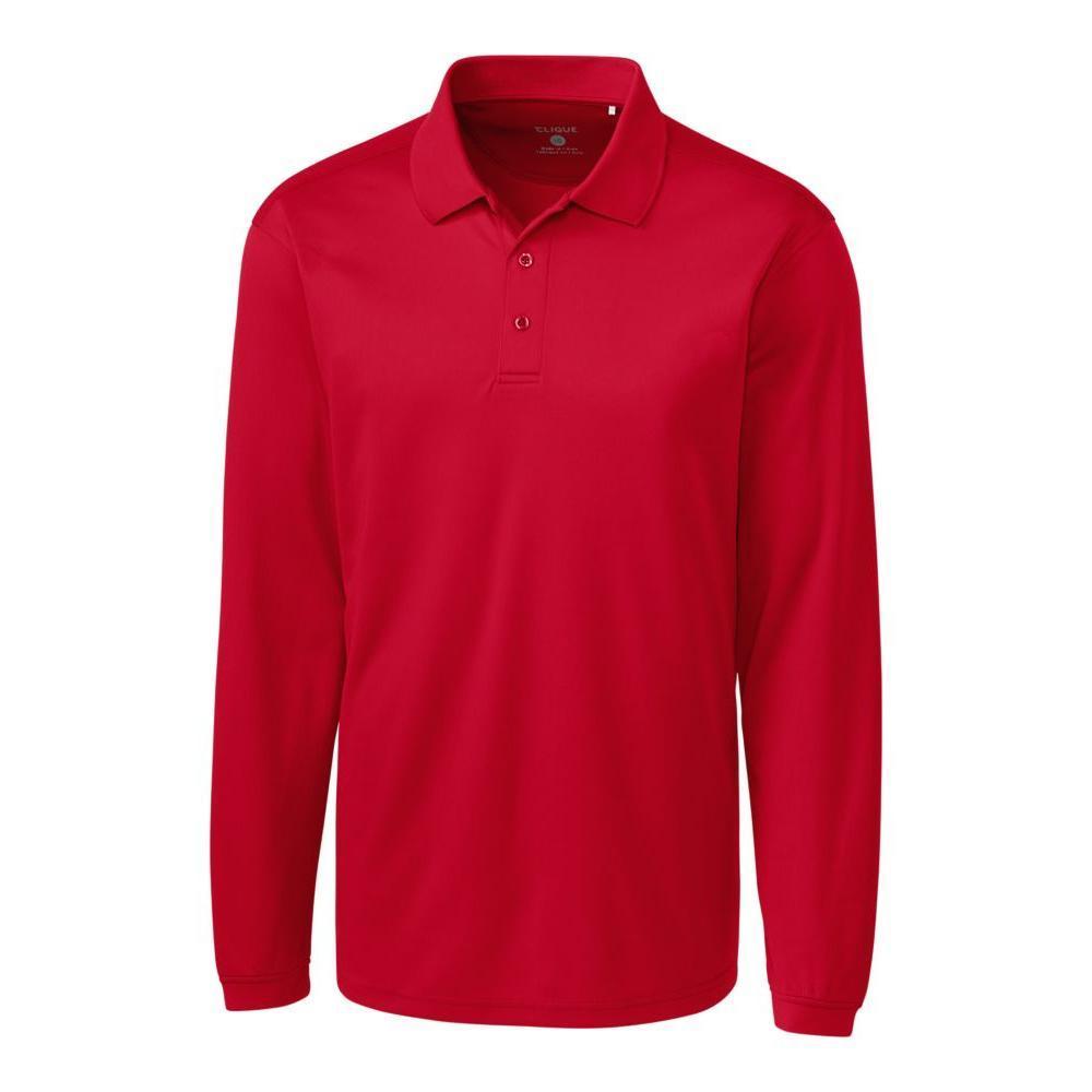 Clique Ice Pique Tech Mens Long Sleeve Polo