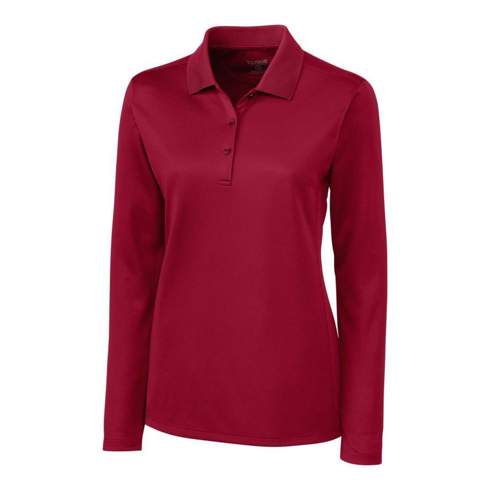 Clique Ice Pique Tech Womens Long Sleeve Polo