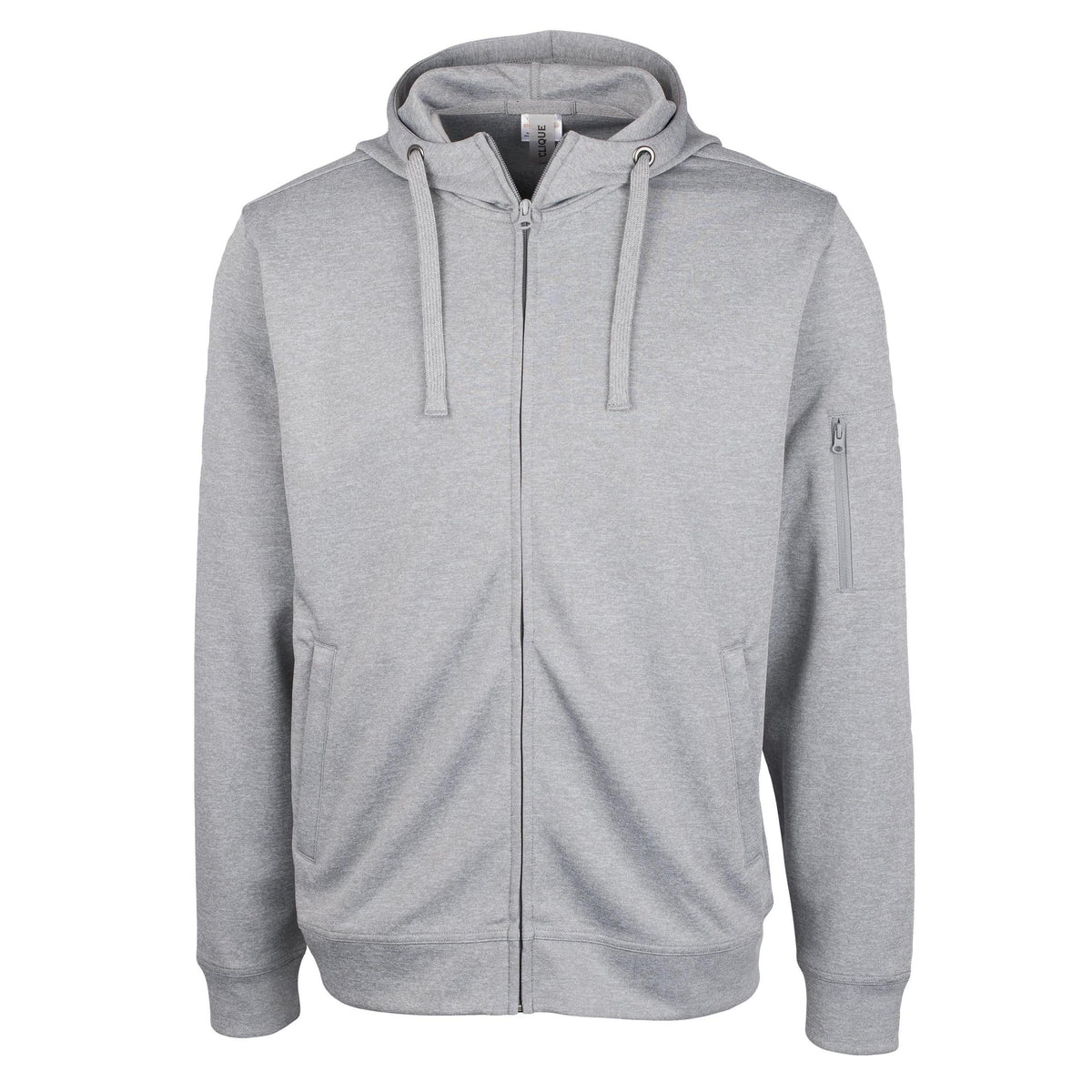 Clique Lift Solution-dyed Performance Unisex Full Zip Hooded Sweatshirt