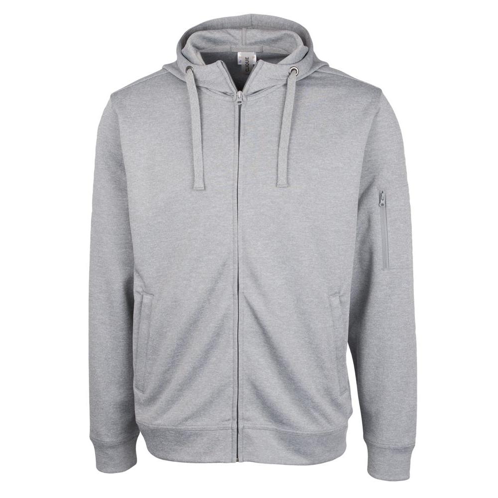 Clique Lift Solution-dyed Performance Unisex Full Zip Hooded Sweatshirt