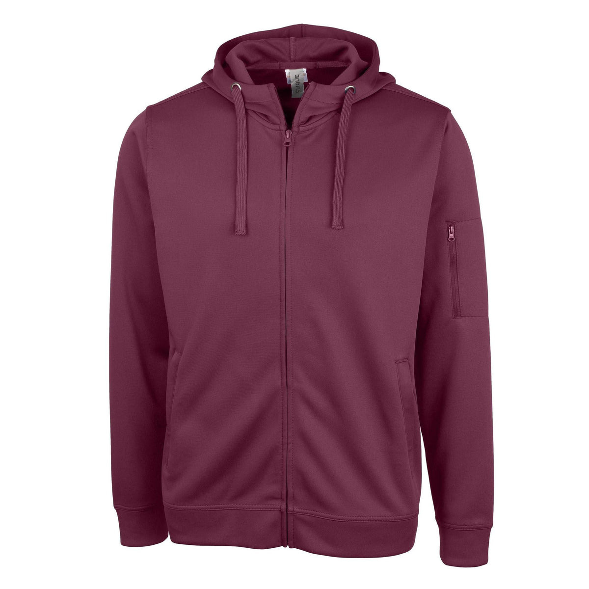 Clique Lift Solution-dyed Performance Unisex Full Zip Hooded Sweatshirt