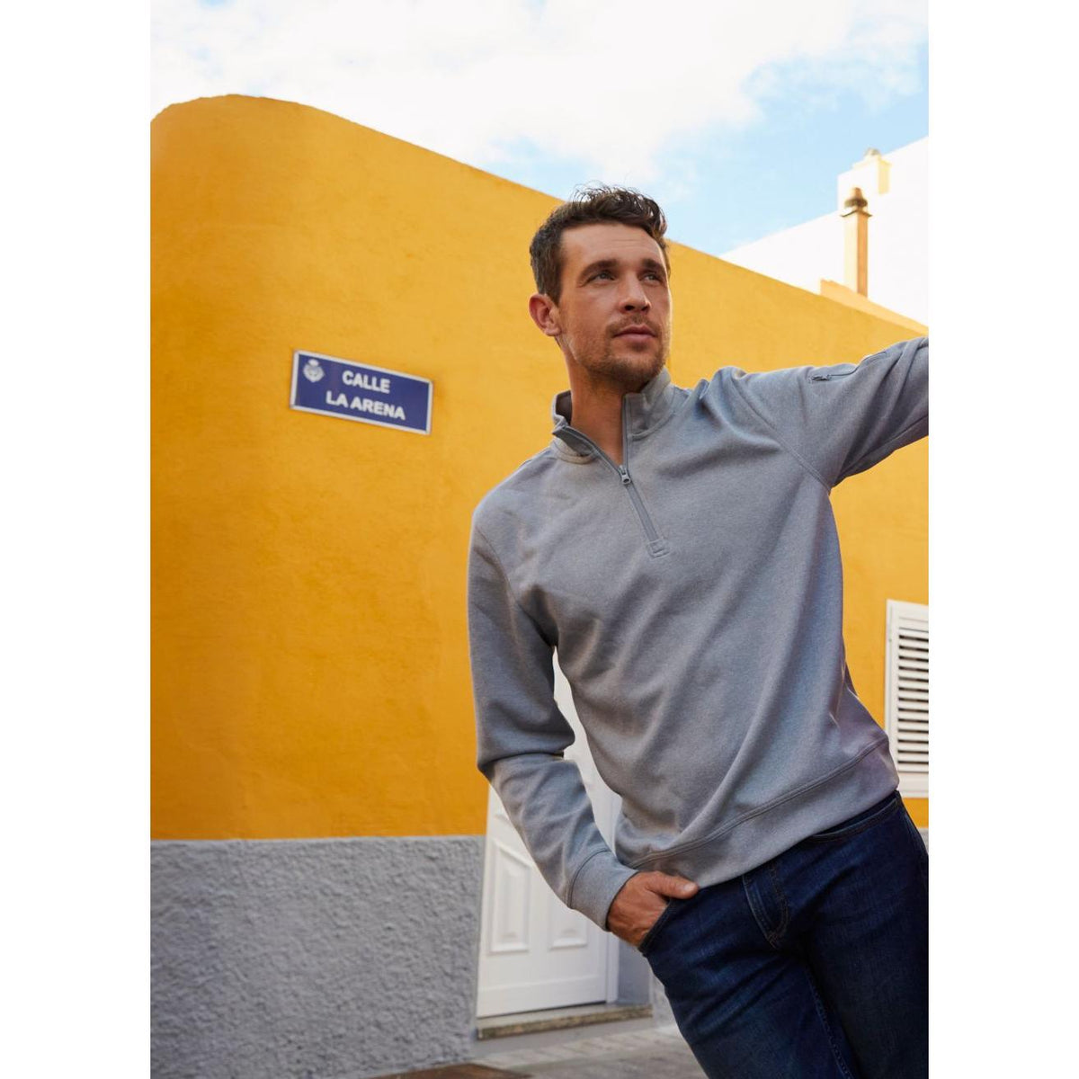 Clique Lift Solution-dyed Performance Unisex Half Zip Sweatshirt