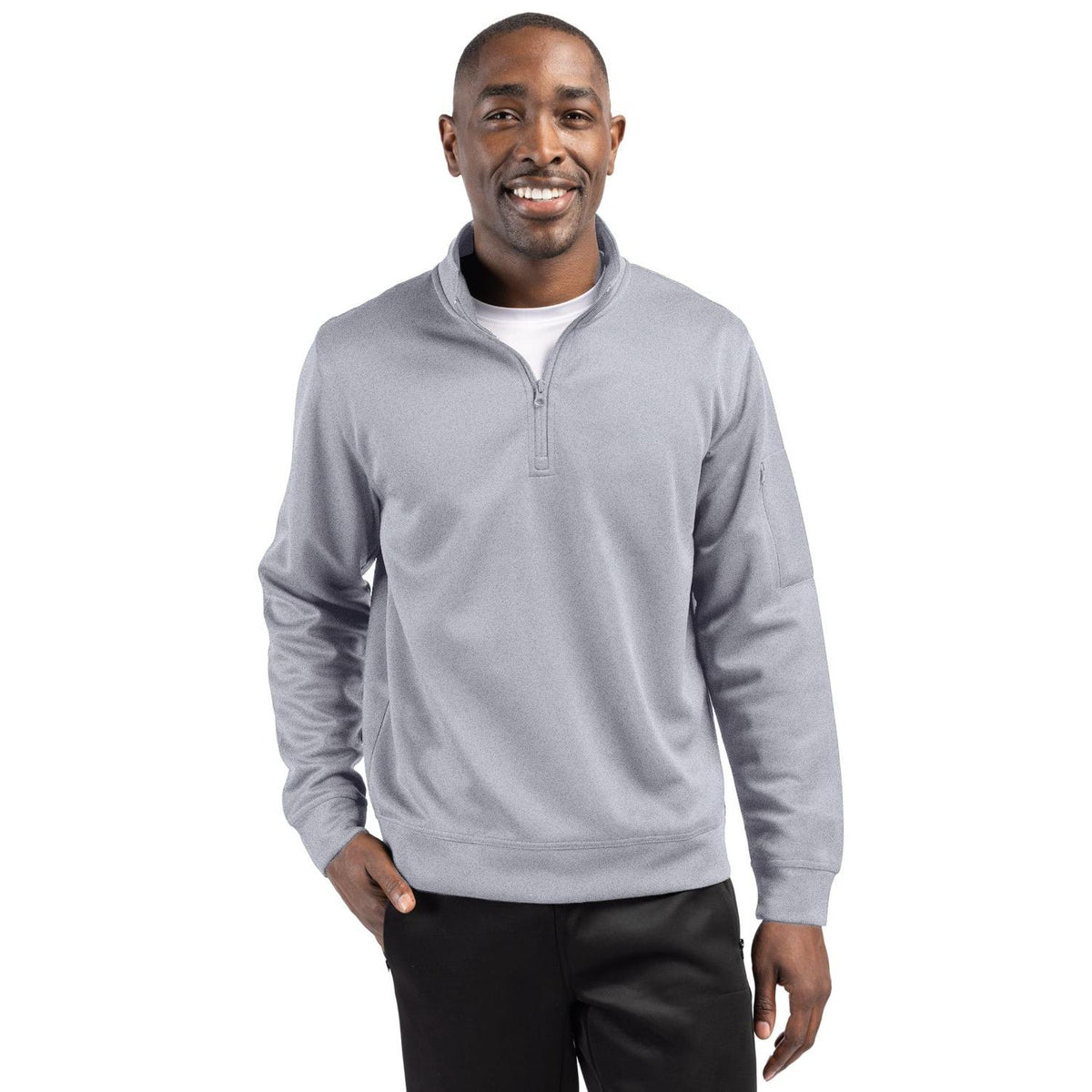 Clique Lift Solution-dyed Performance Unisex Half Zip Sweatshirt