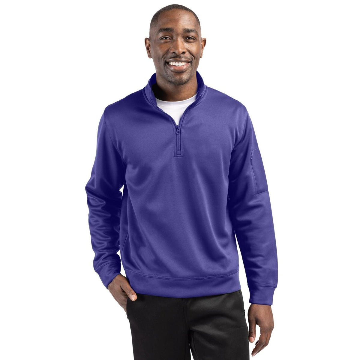 Clique Lift Solution-dyed Performance Unisex Half Zip Sweatshirt