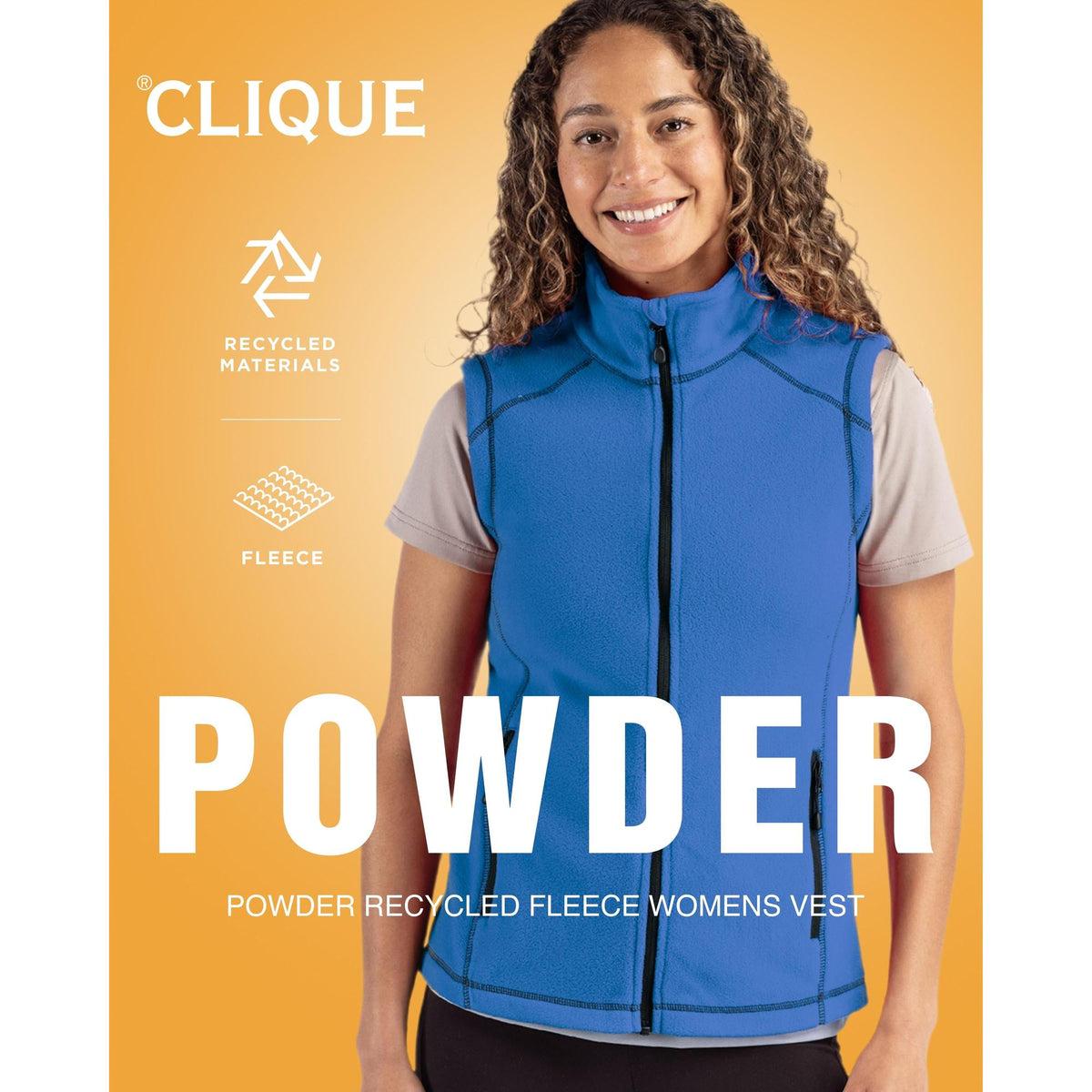 Clique Powder Recycled Fleece Womens Full Zip Vest