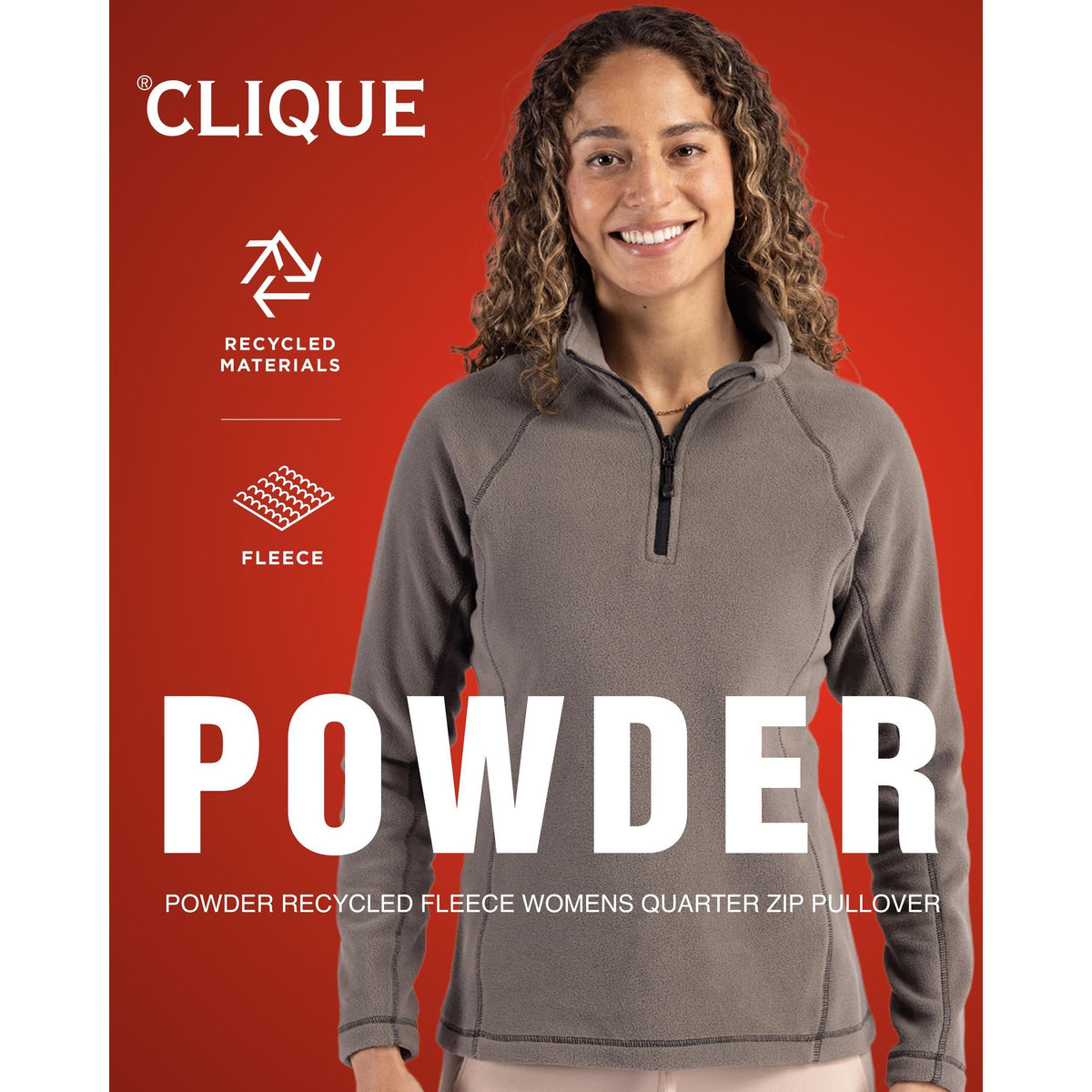 Clique Powder Recycled Fleece Womens Quarter Zip Jacket