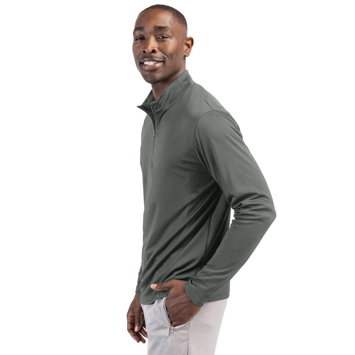 Clique Spin Solution-dyed Performance Interlock Mens Half Zip