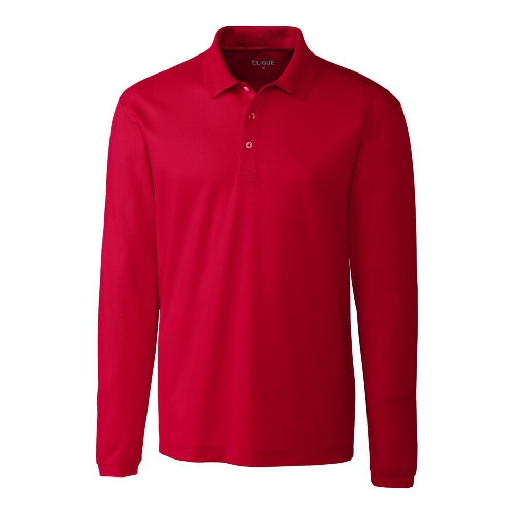 Clique Spin Solution-dyed Performance Pique Mens Long Sleeve Polo