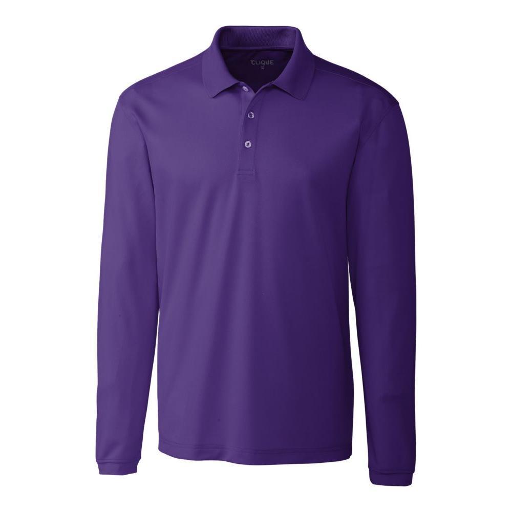 Clique Spin Solution-dyed Performance Pique Mens Long Sleeve Polo