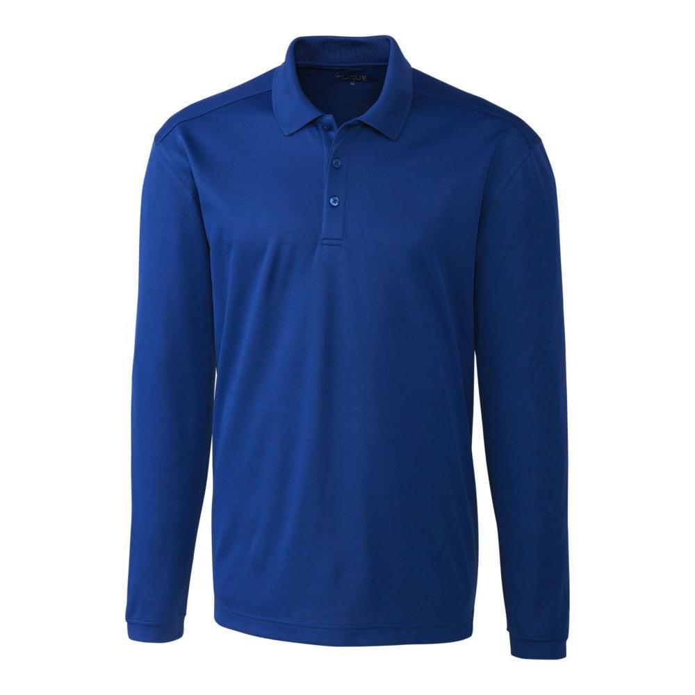 Clique Spin Solution-dyed Performance Pique Mens Long Sleeve Polo