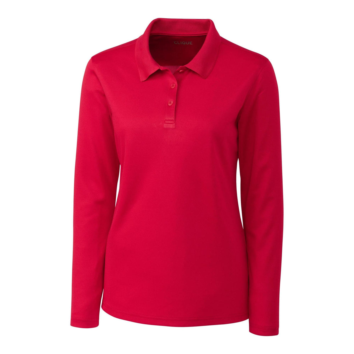 Clique Spin Solution-dyed Performance Pique Womens Long Sleeve Polo