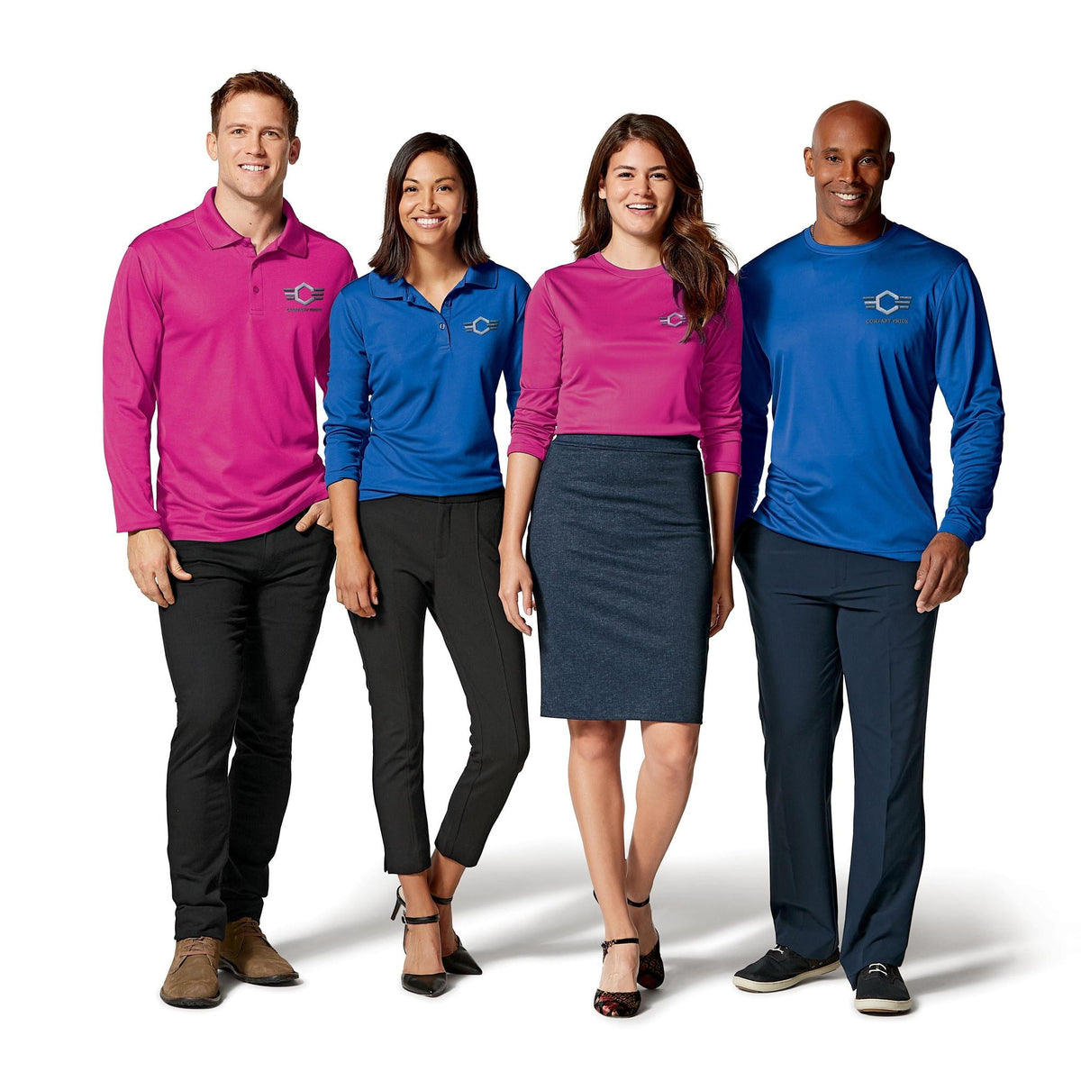 Clique Spin Solution-dyed Performance Pique Womens Long Sleeve Polo