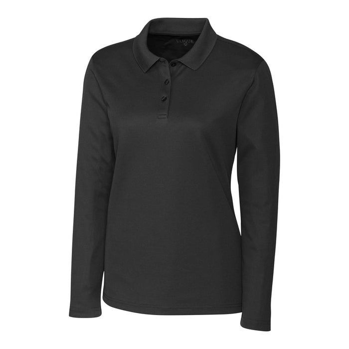 Clique Spin Solution-dyed Performance Pique Womens Long Sleeve Polo