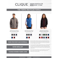 Clique Tempo Recycled Stretch Softshell Mens Full Zip Jacket