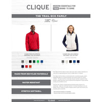 Clique Trail Recycled Stretch Softshell Mens Full Zip Vest