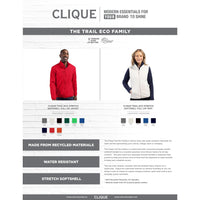 Clique Trail Recycled Stretch Softshell Womens Full Zip Vest