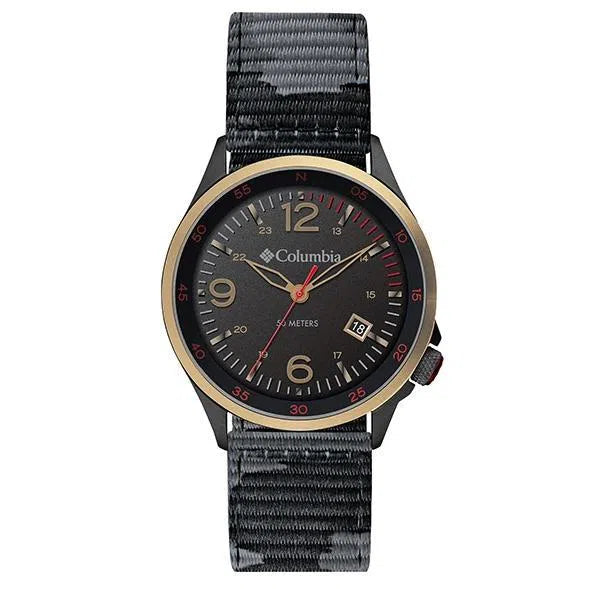 Columbia Watch - Canyon Ridge - Black 3-Hand Date Black Camo Nylon, Columbia, Canada