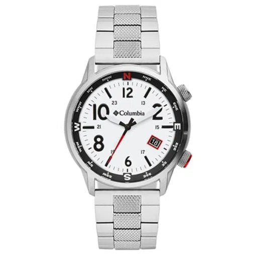 Columbia Watch - Outbacker - White 3-Hand Date Stainless Steel Bracelet, Columbia, Canada